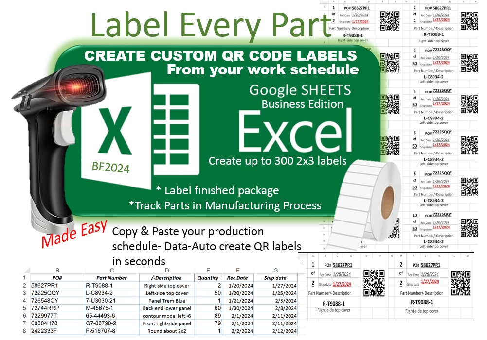Custom Label Generator _Tracking Parts QR Code Labels