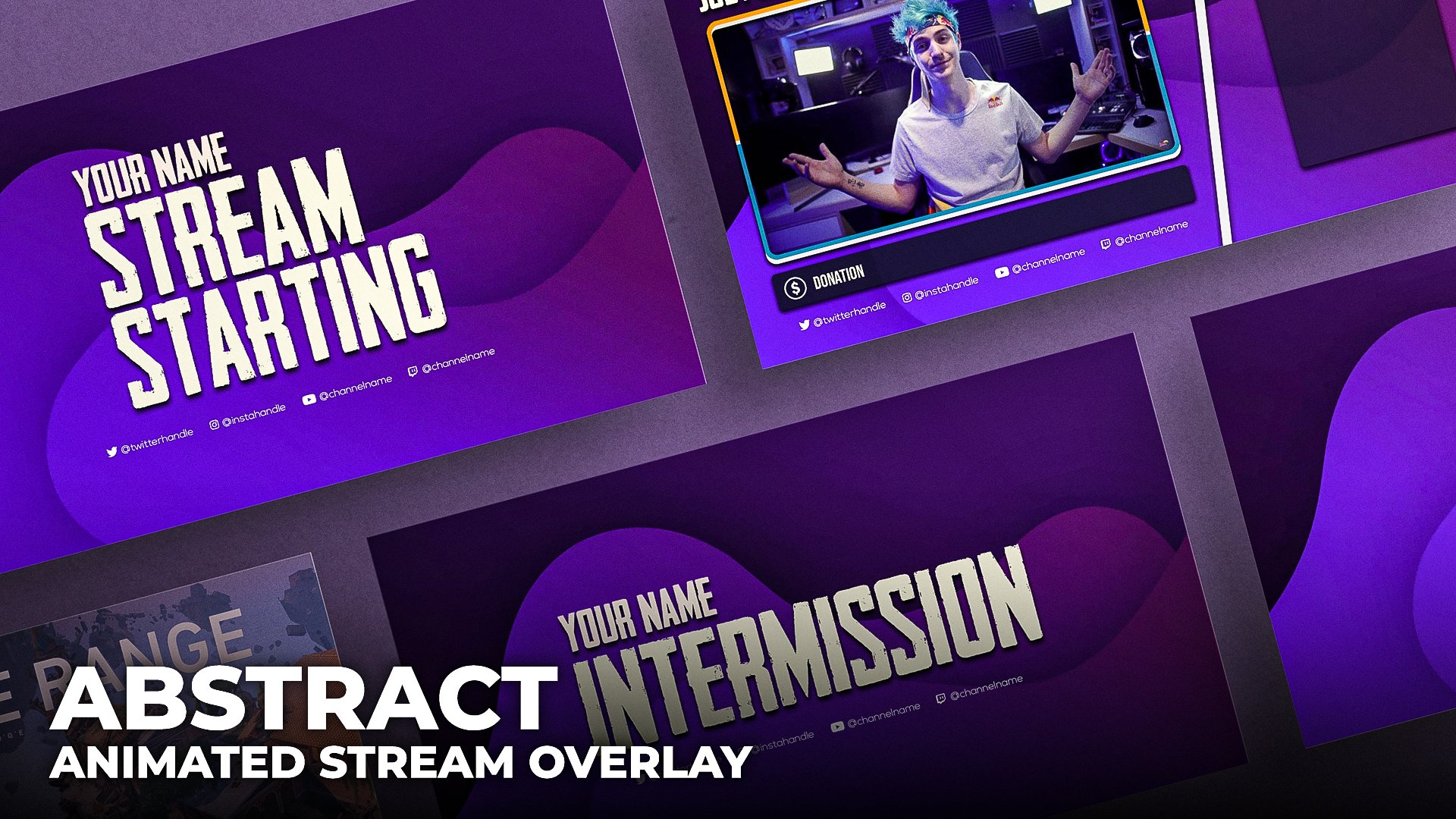 Abstract Animated Stream Overlay Package - Payhip