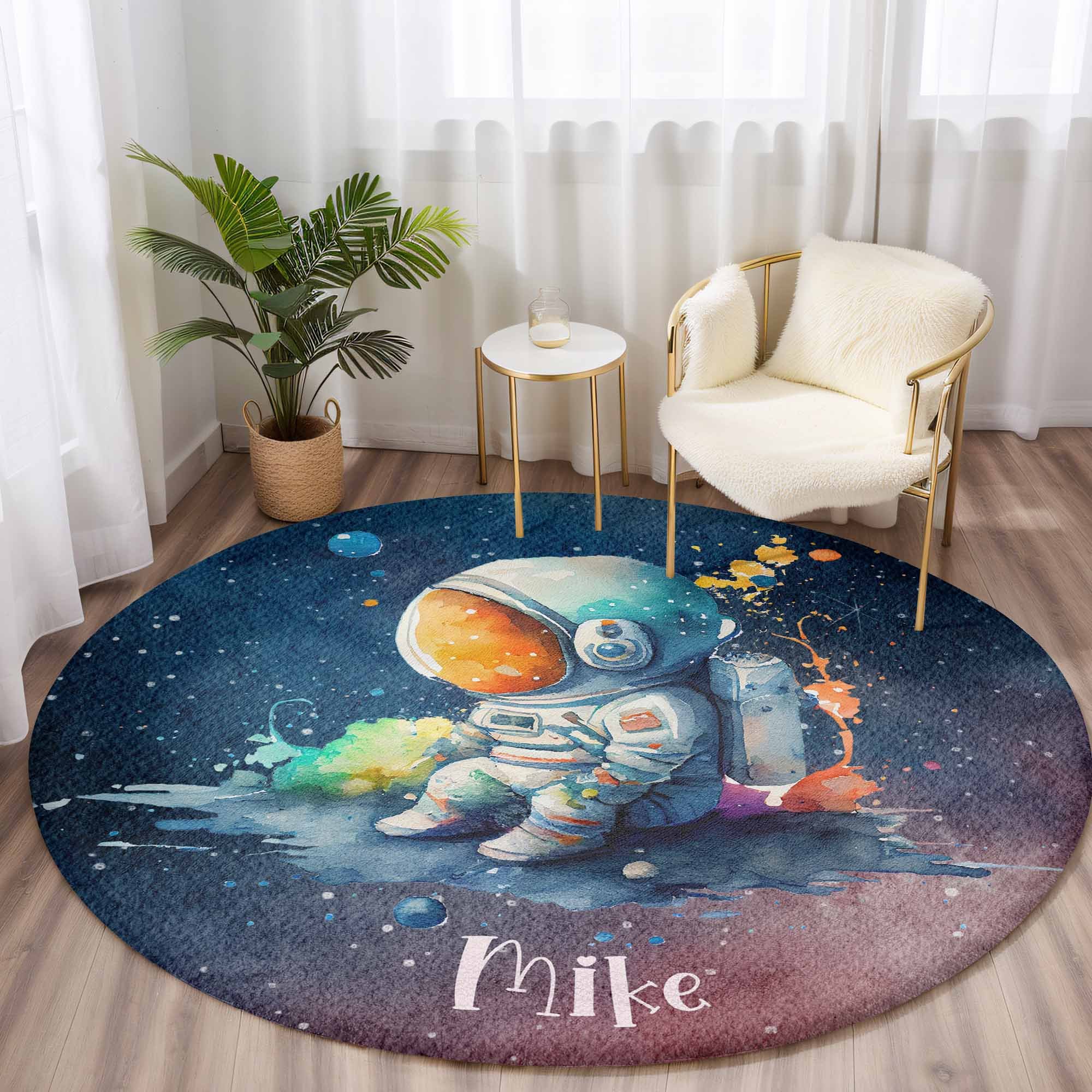 Space Round Rug Little Astronaut Space Round Rug - Payhip