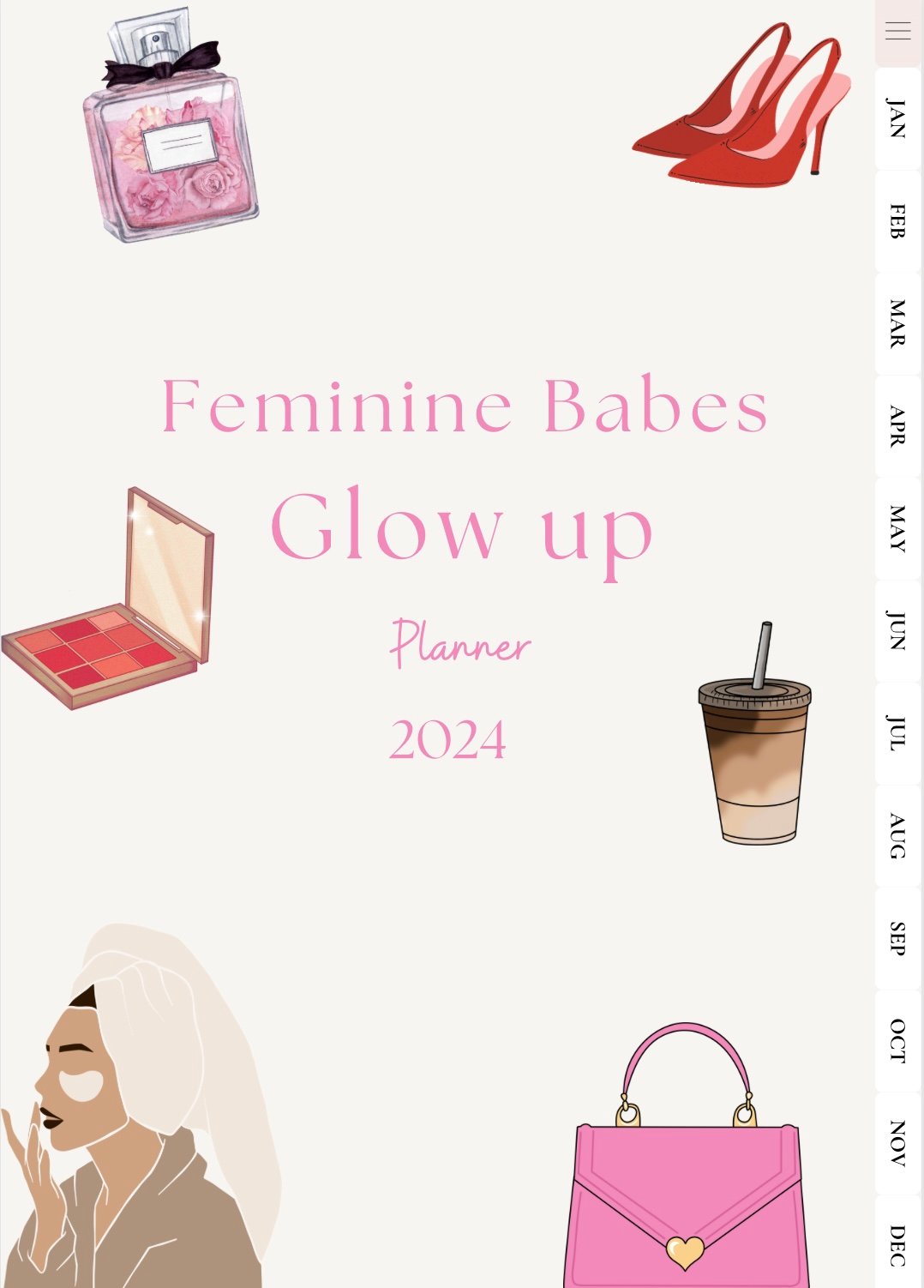 Feminine babes Glow Up Planner 2024 - Payhip