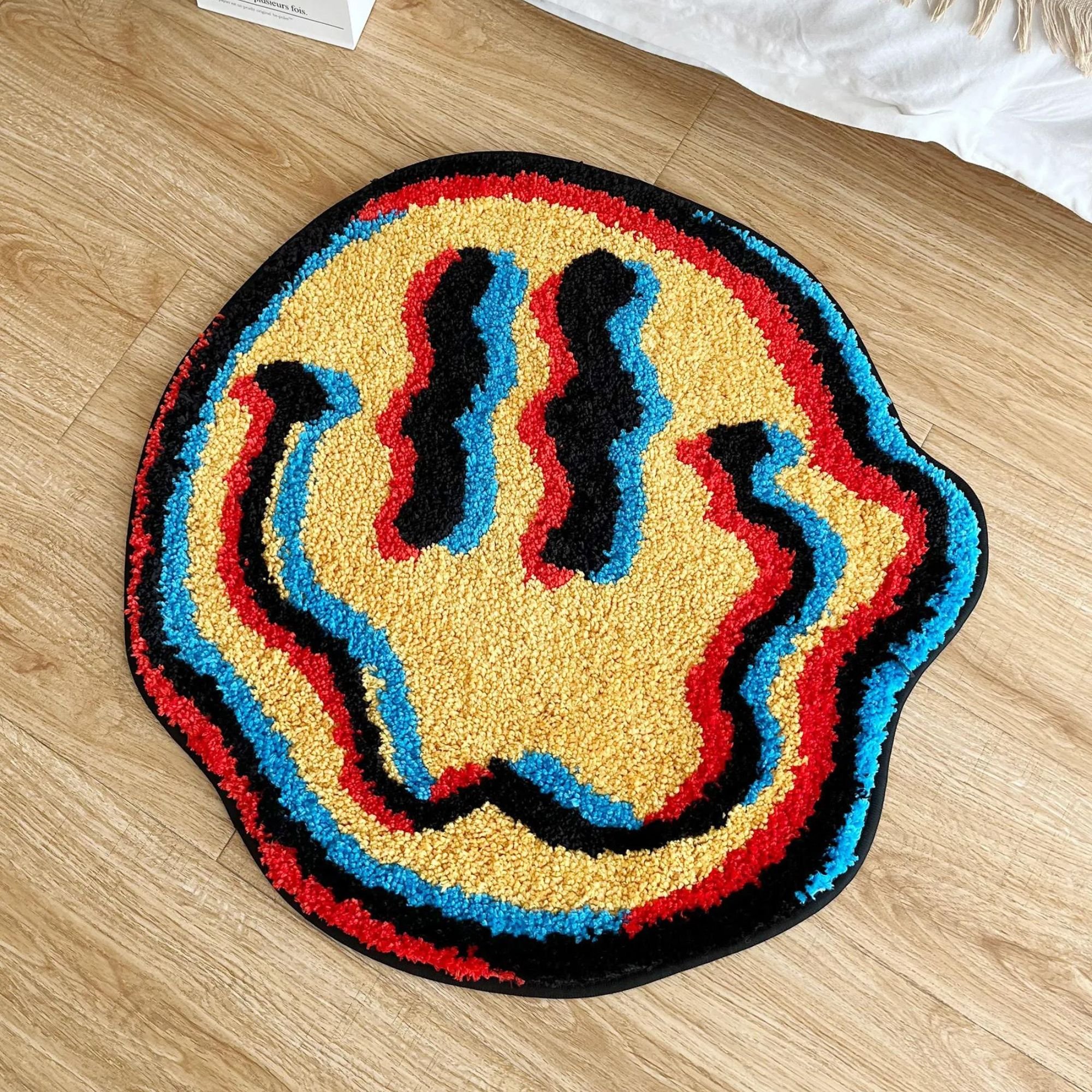 Trippy Smiling Face Tufted Rug` - Payhip