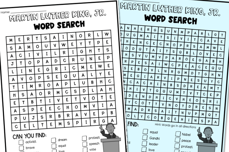 Martin Luther King, Jr. word search