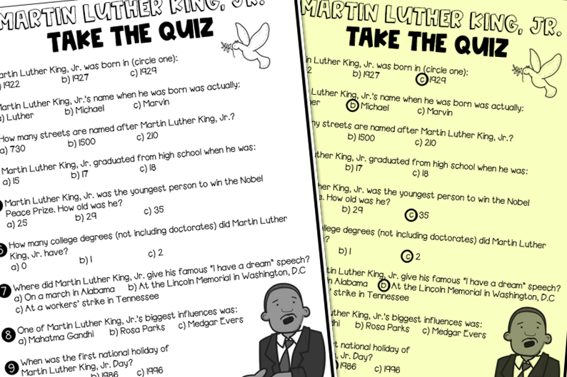 Martin Luther King, Jr. quiz