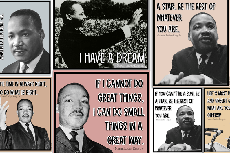Six posters of inspiring quotes by Martin Luther King, Jr.