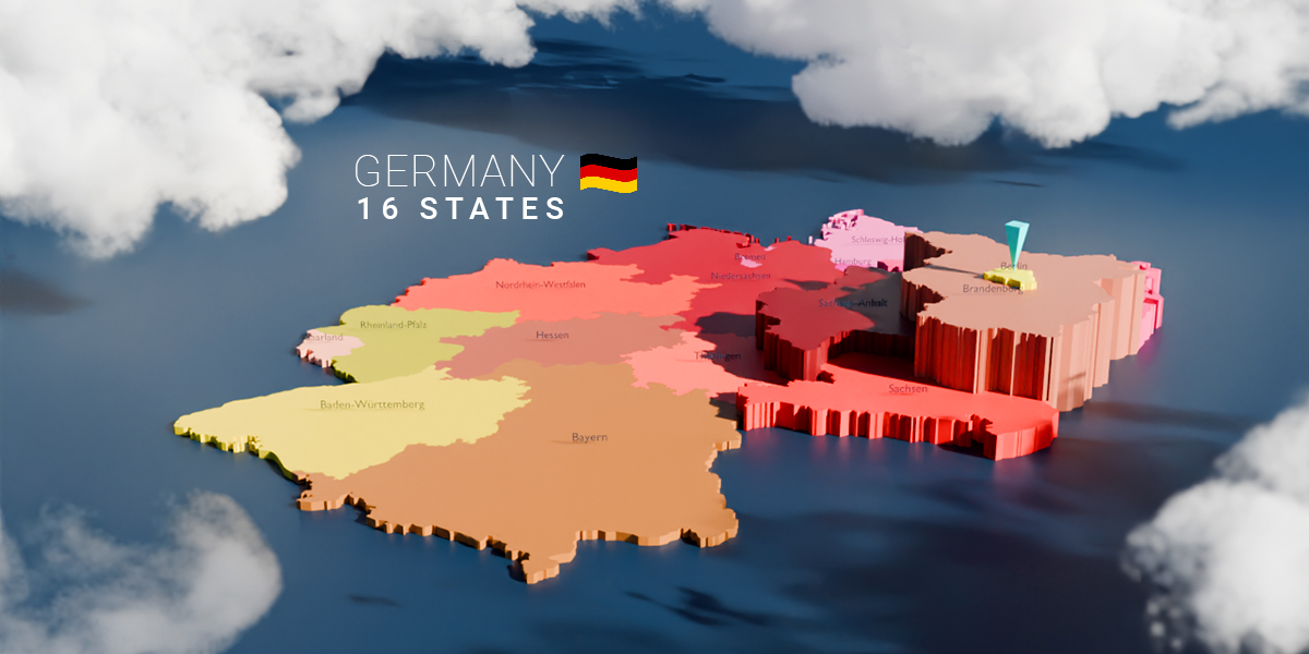 Germany 16 States Map 3D Pre Rendered Images Payhip O 