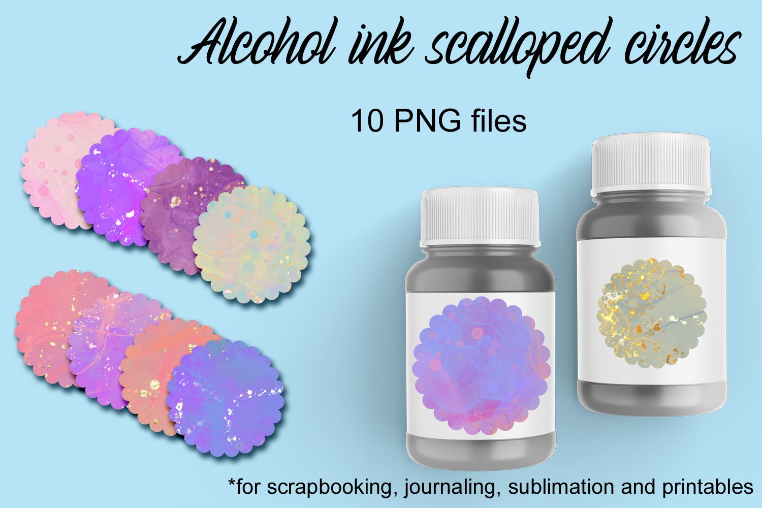 Alcohol ink scalloped circles - Payhip
