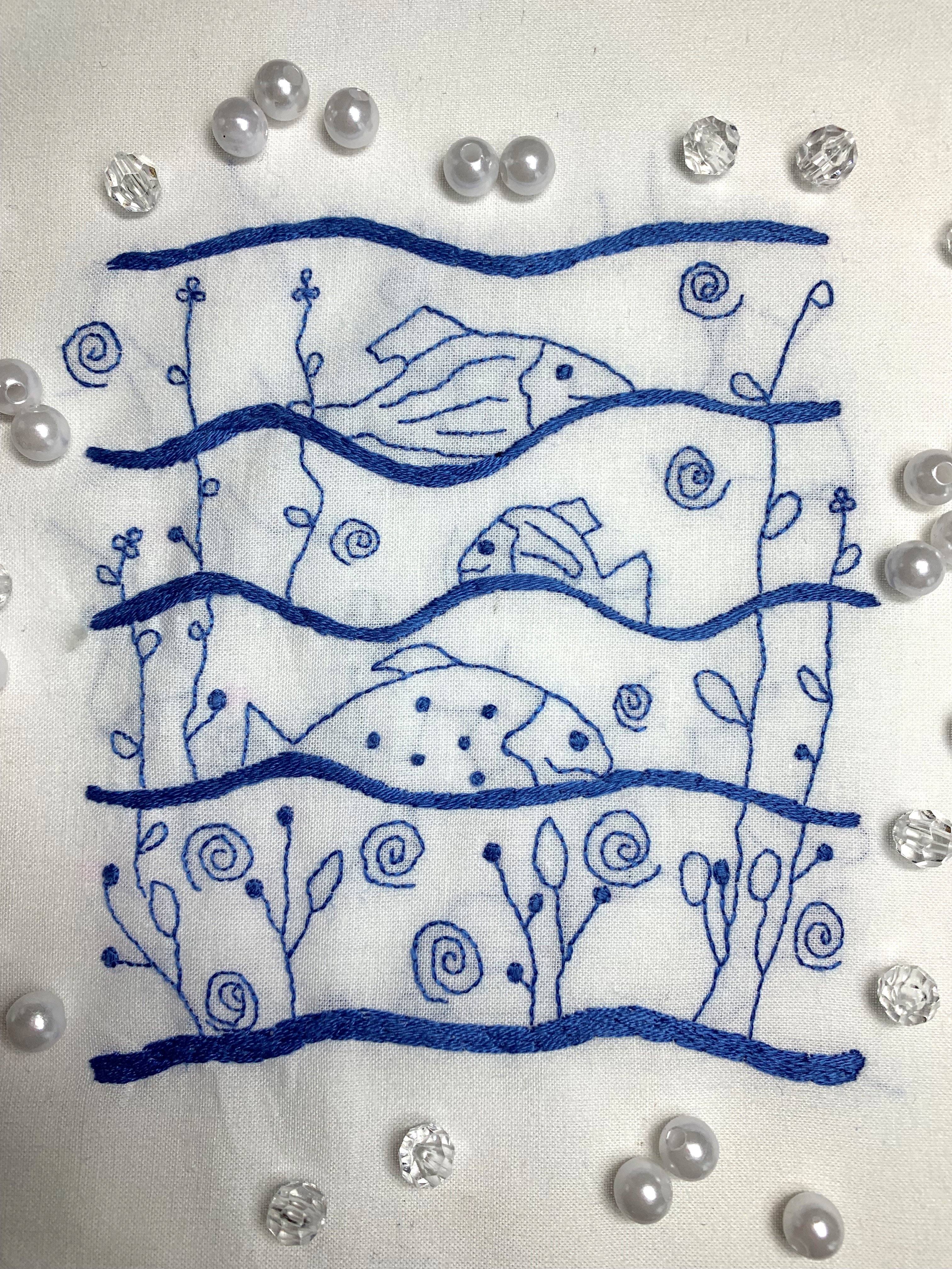 Sebastian Fish Pattern Dive into a Sea of Creativity with Our Hand-Embroidered Fish Pattern ...