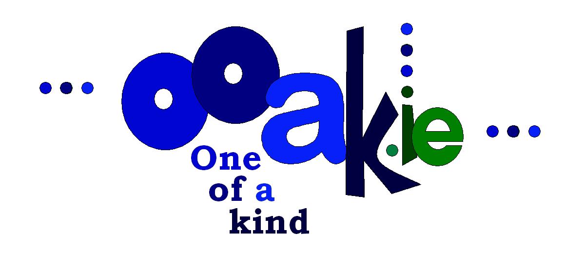 logo that spells ooak.ie One of a kind in shades of blue and green