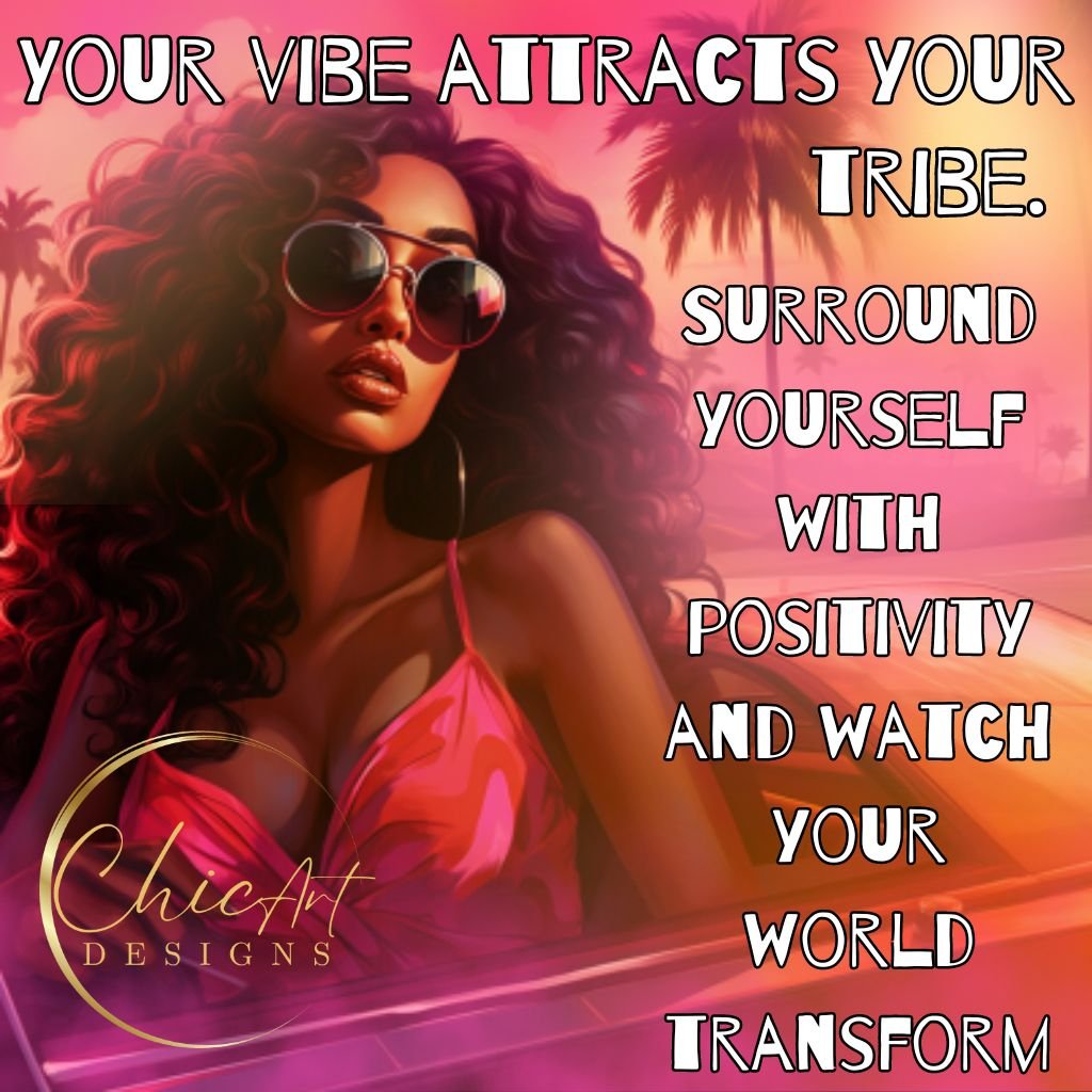 Your vibe attracts your tribe, pink quotes for women