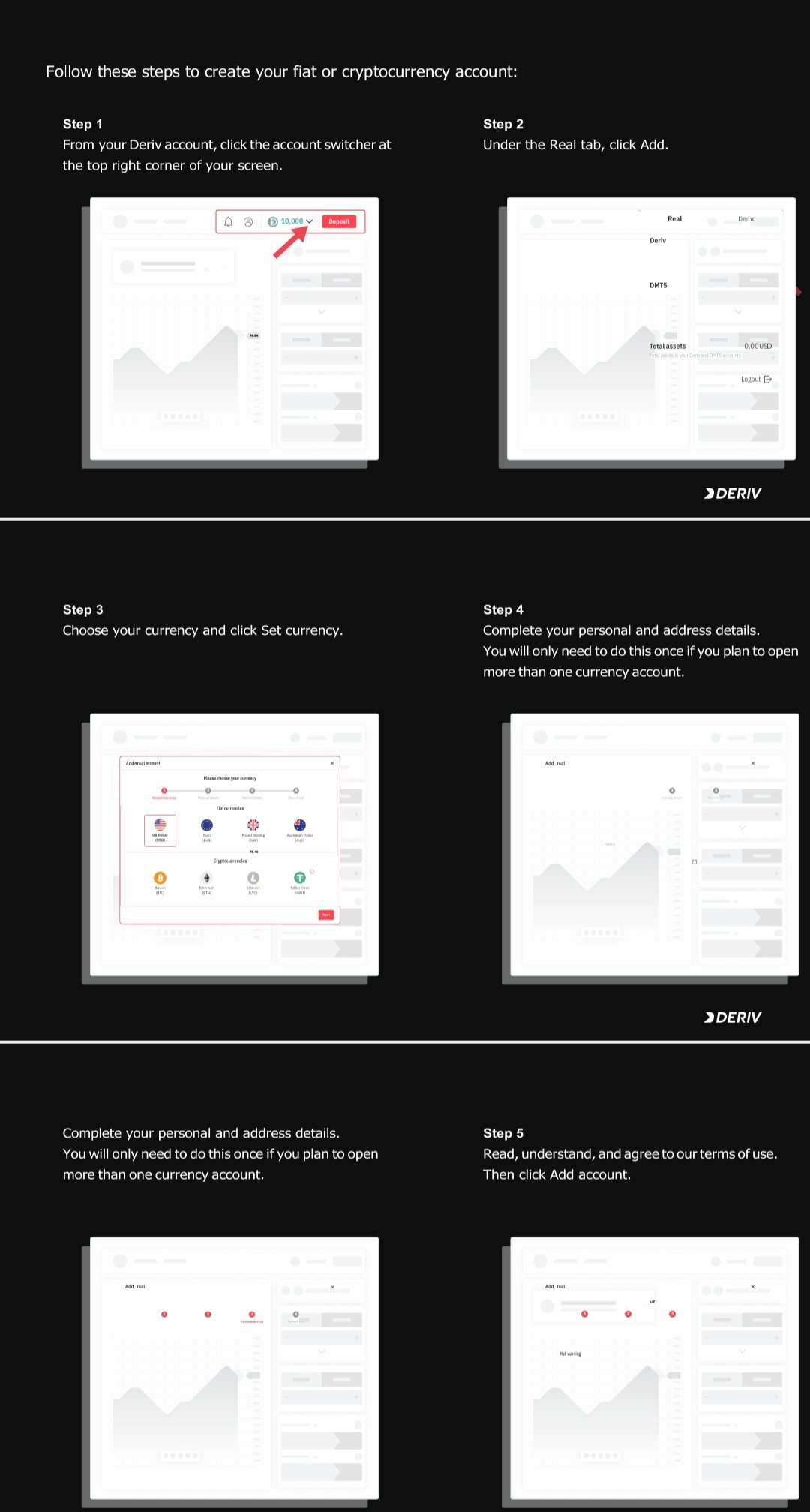 How to create a deriv real account