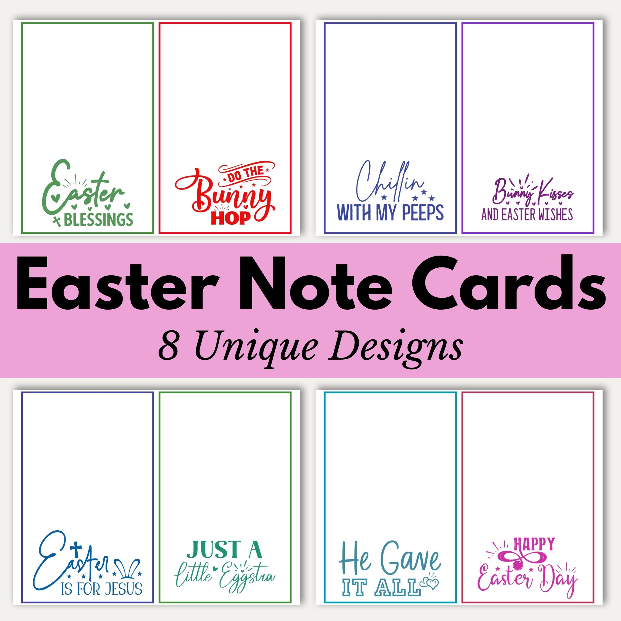 Printable Easter Blank Note Cards | Easter Note Paper | Printable ...