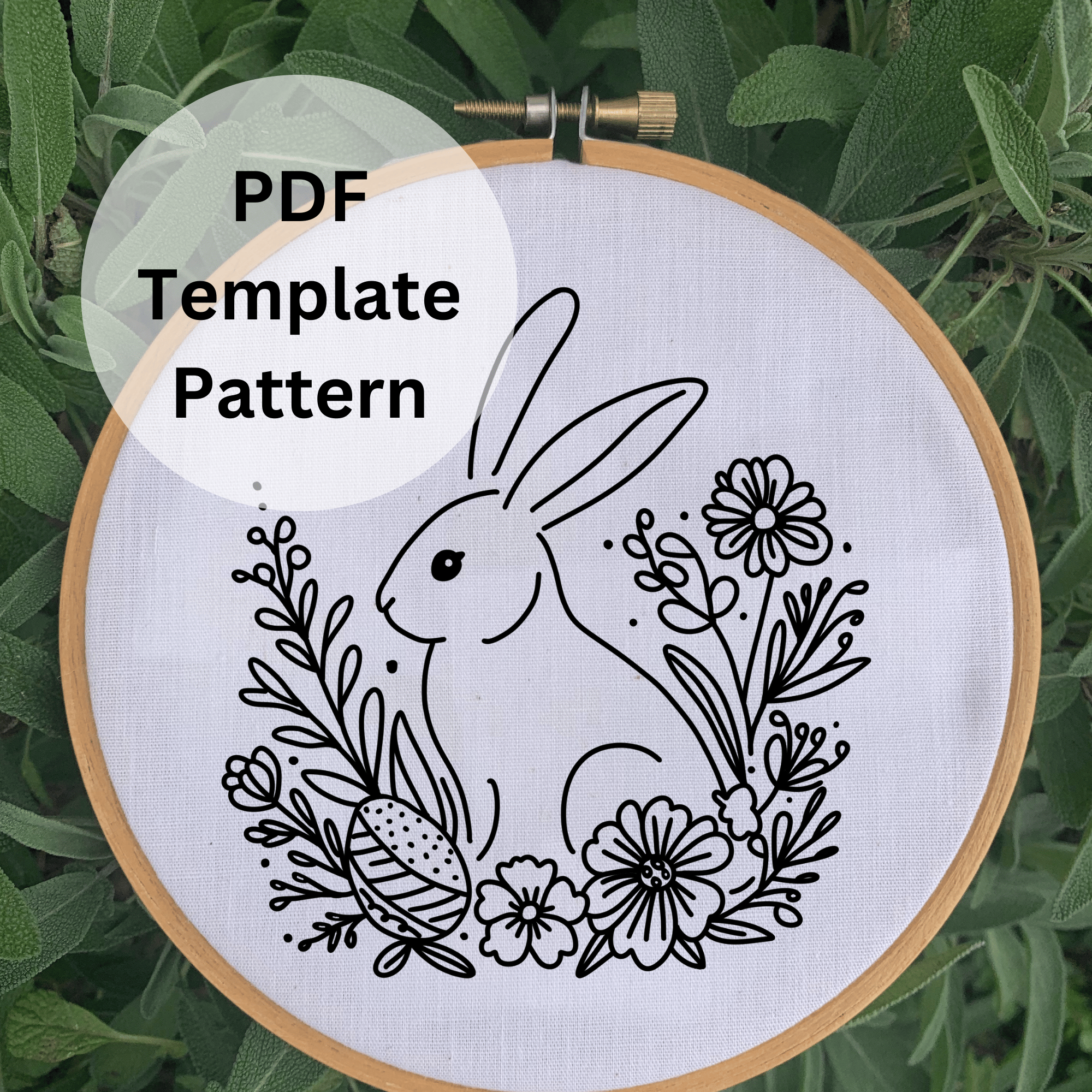 Easter Bunny Hand Embroidery Pattern - PDF - Instant Download - Payhip