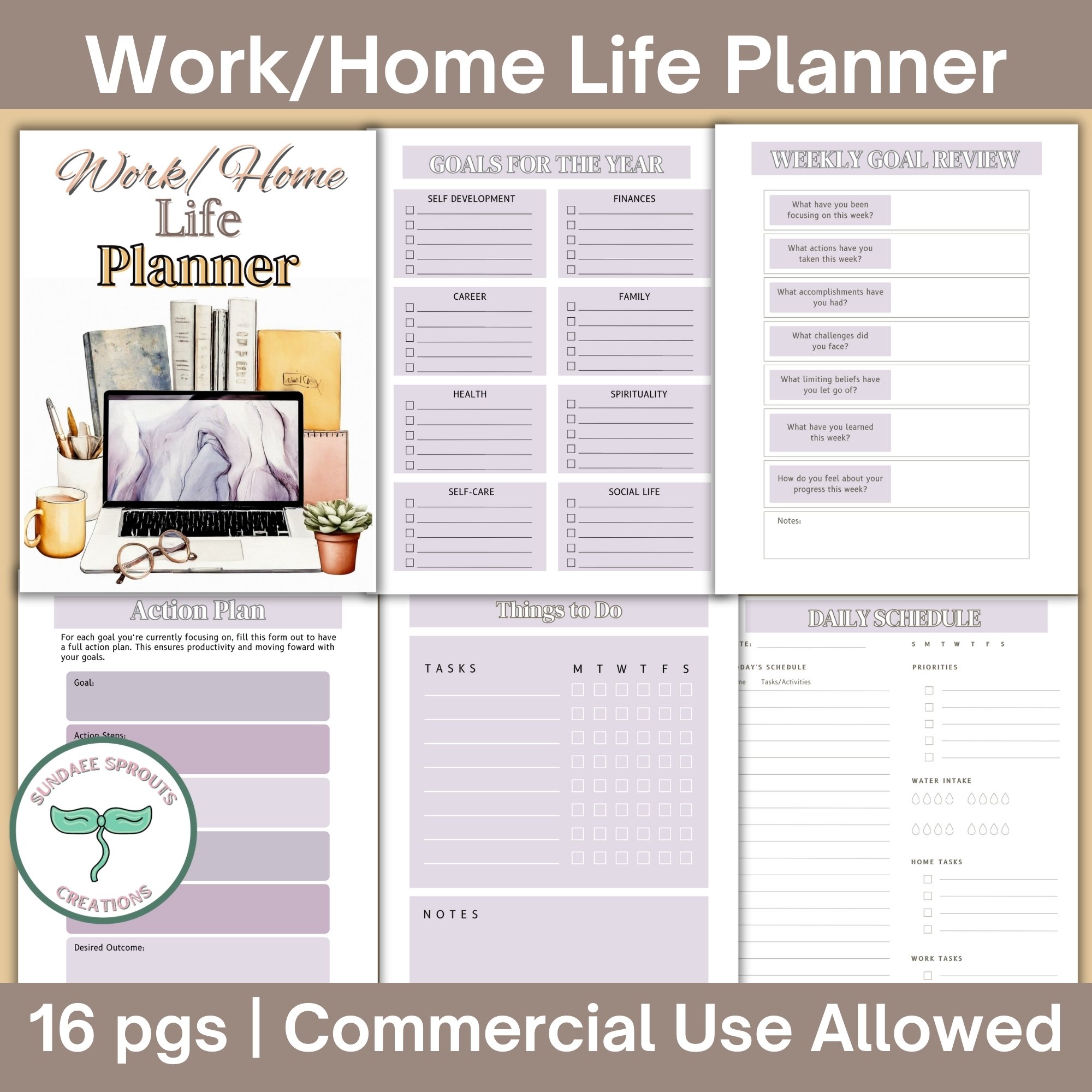 PLR Life Planner Template, Printable PDF with Commercial License to Re –  The Happy Shell