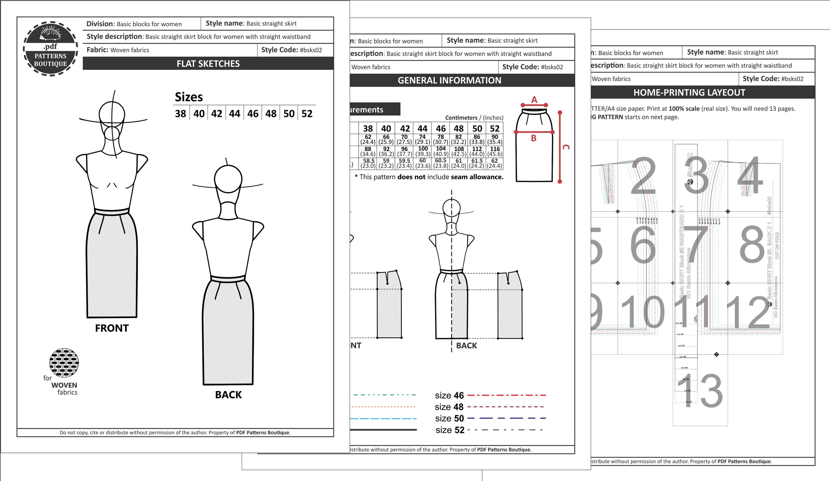 PDF PATTERNS BOUTIQUE - BASIC SLOPERS / BLOCKS