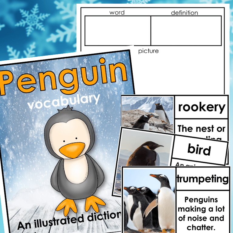 Penguin Vocabulary with real pictures