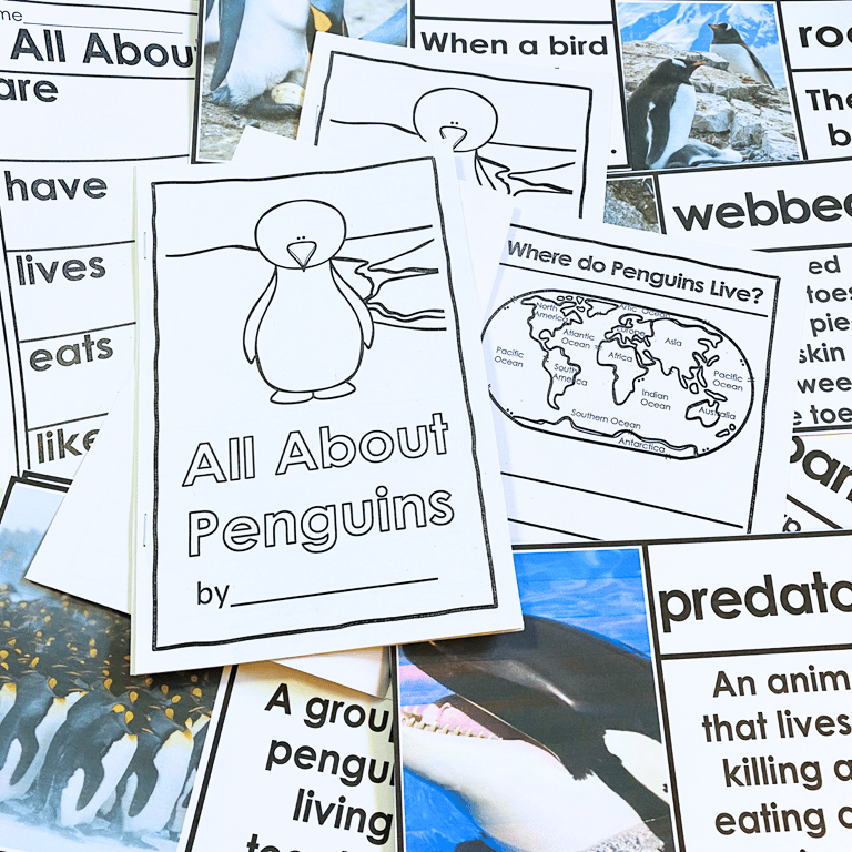All About Penguins Writing Organizer