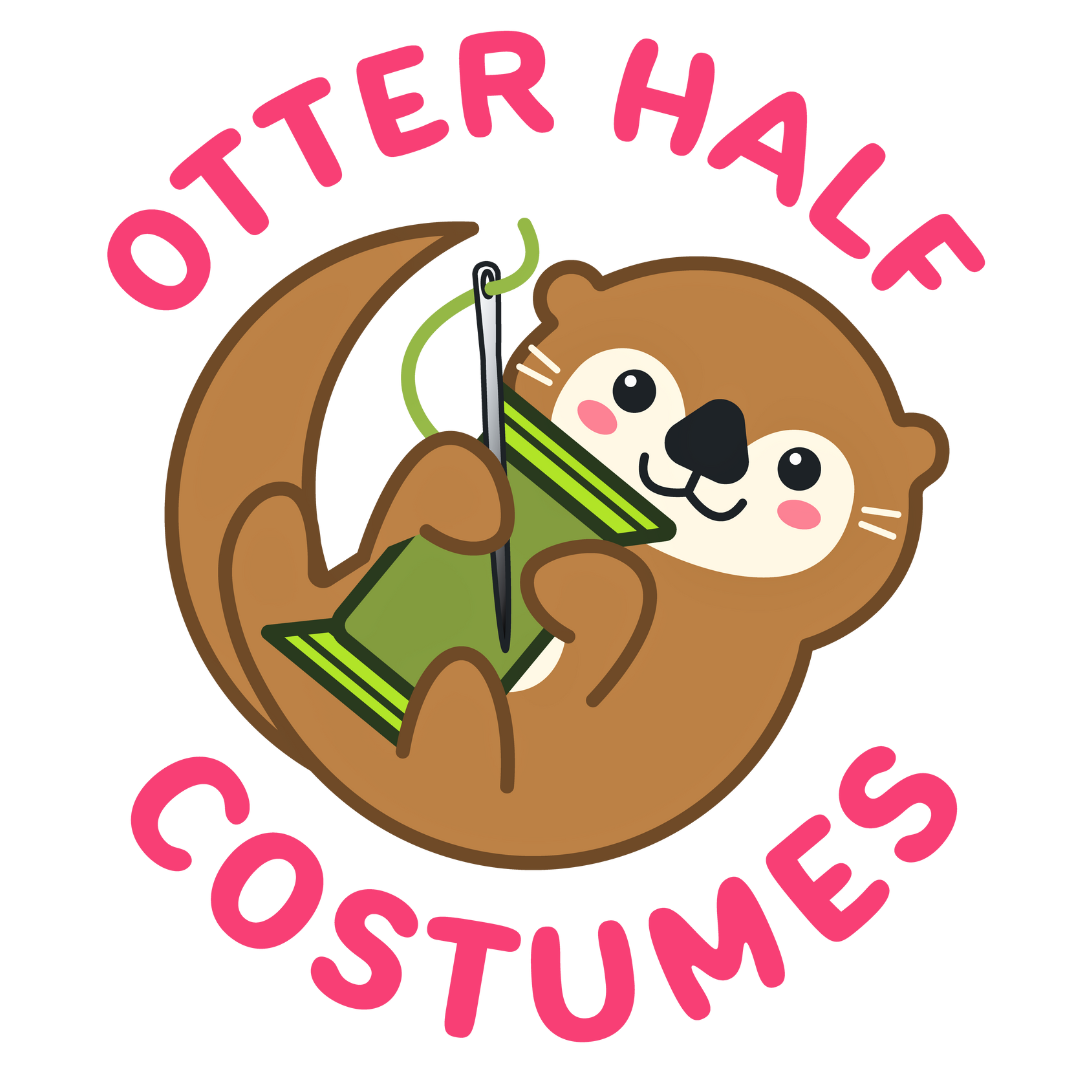 Otter Half Costumes Logo Otter Holding Spool of Thread