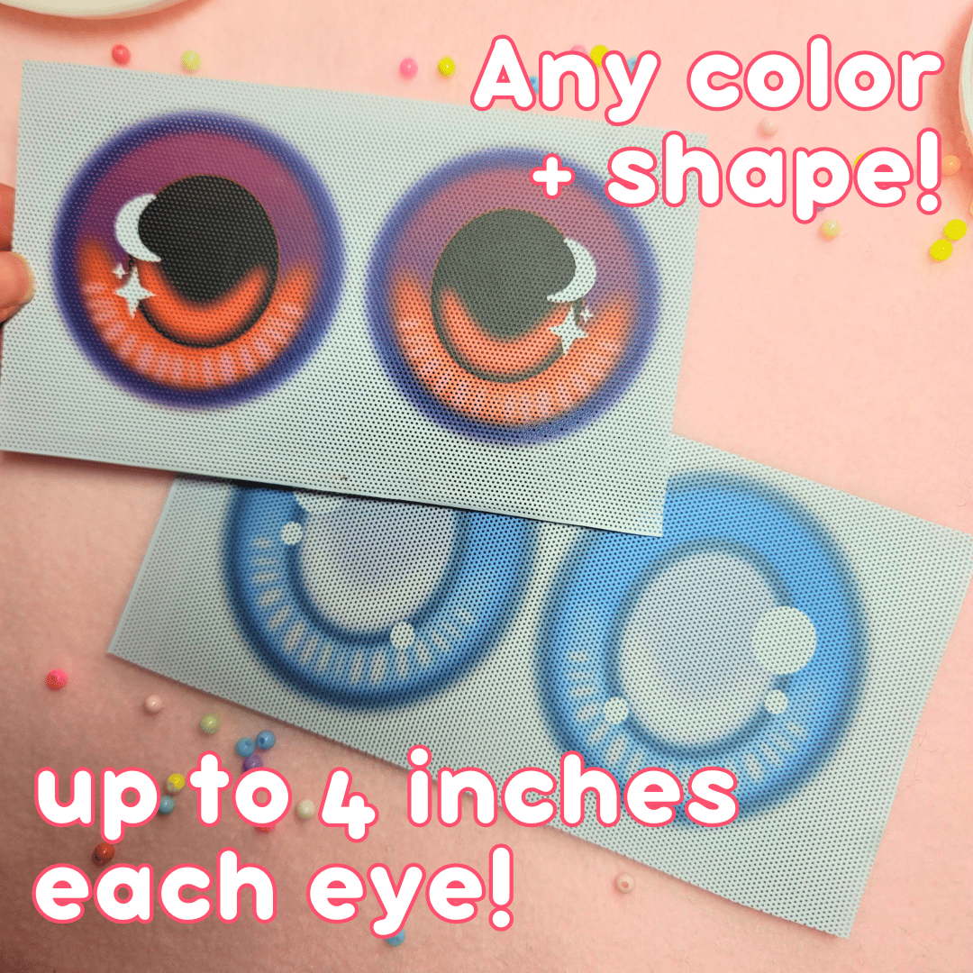 Custom fursuit eye mesh any color and shape up to 4 inches each eye!