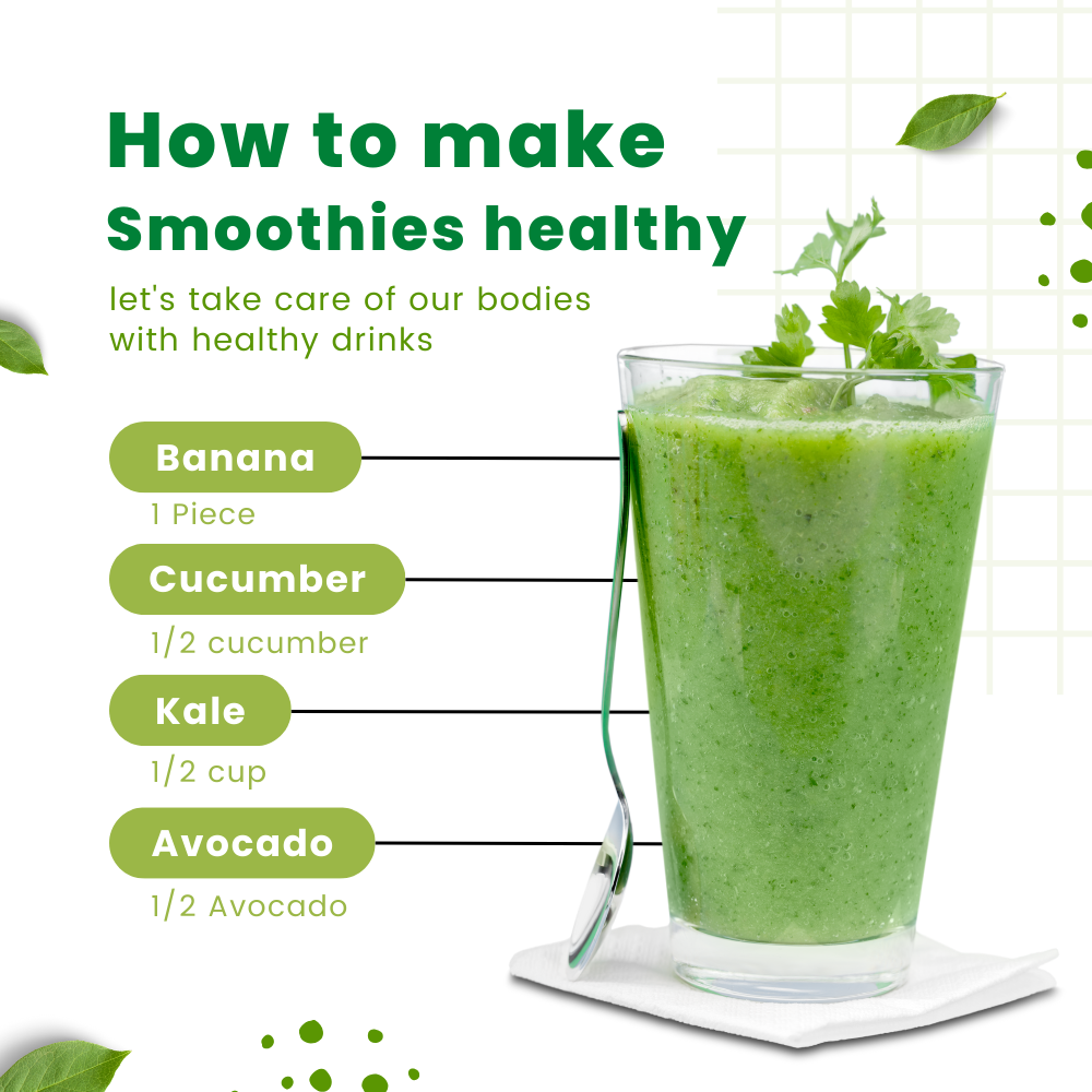 a large glass of green smoothie