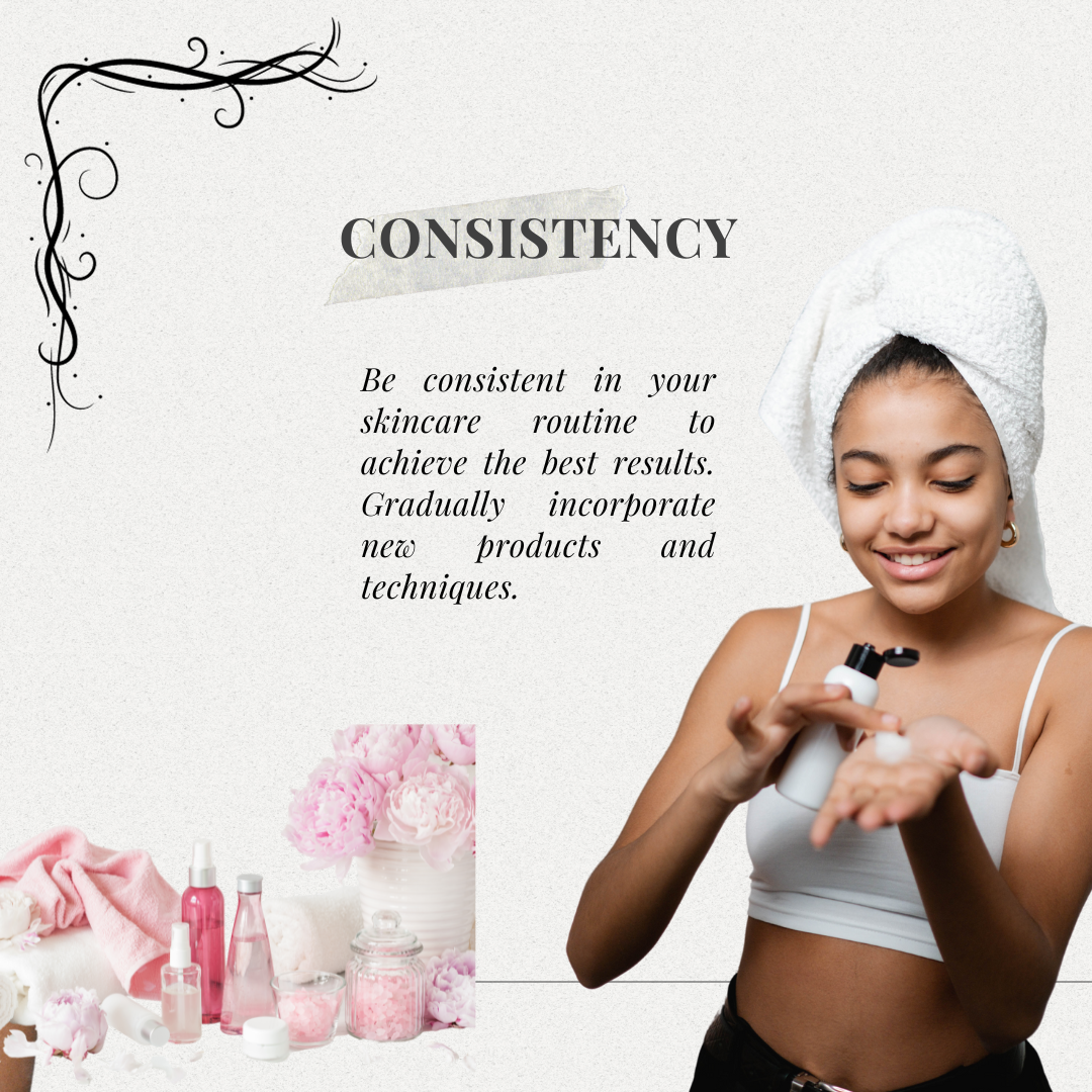 young dark-skinned woman wearing a towel on her head, applying cream to her palm