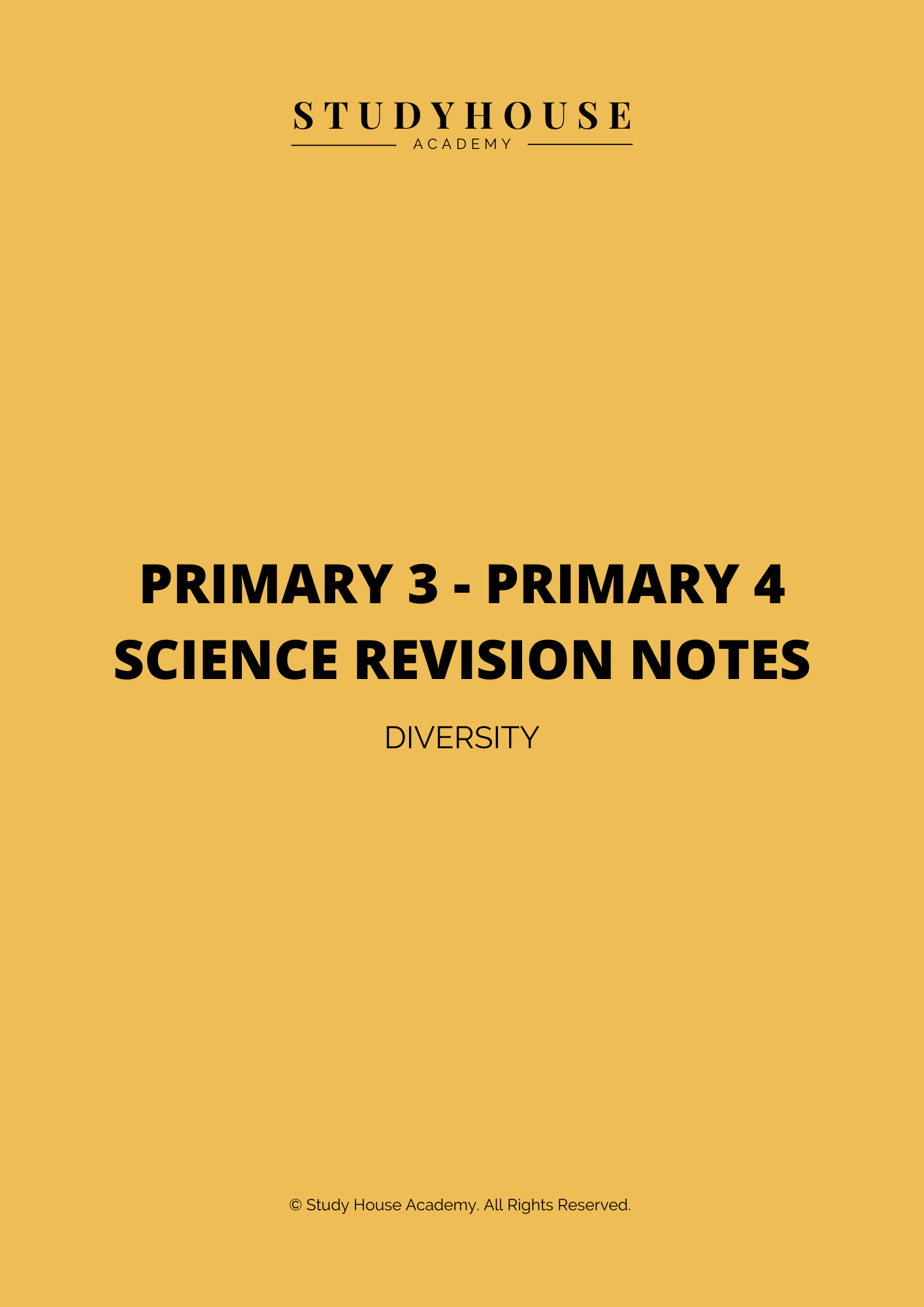 Primary 3 - Primary 4 Science Revision Notes (Diversity) - Payhip