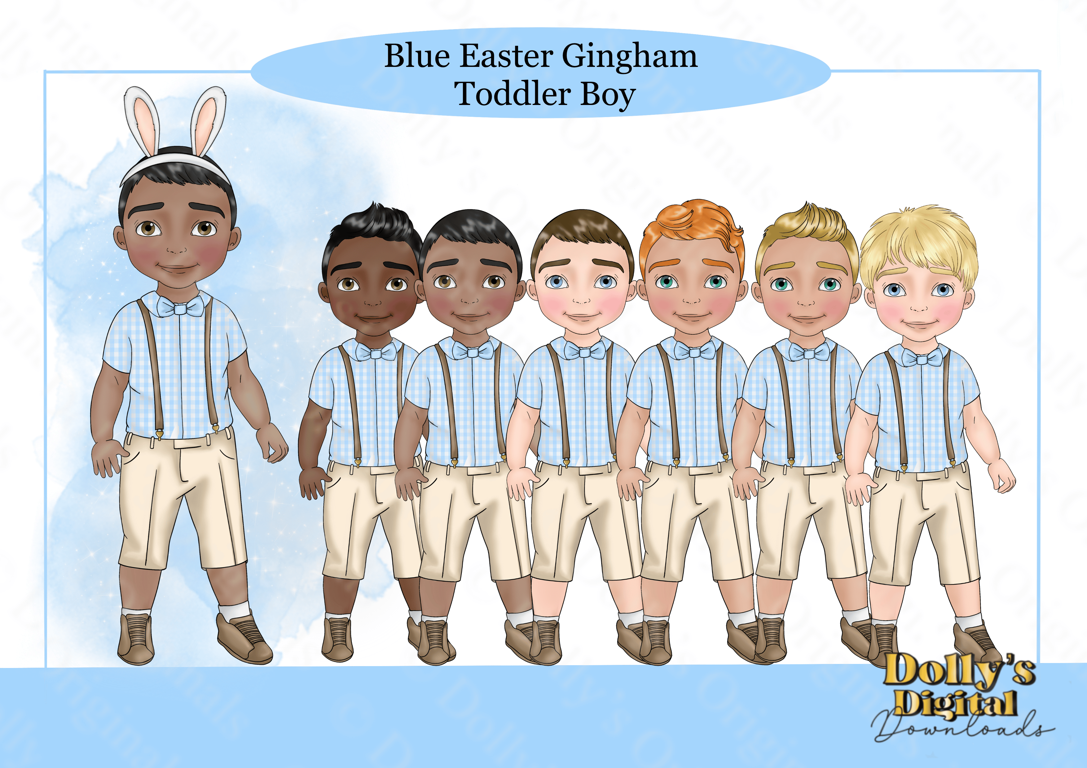 Blue Gingham Easter Toddler Boy - Payhip