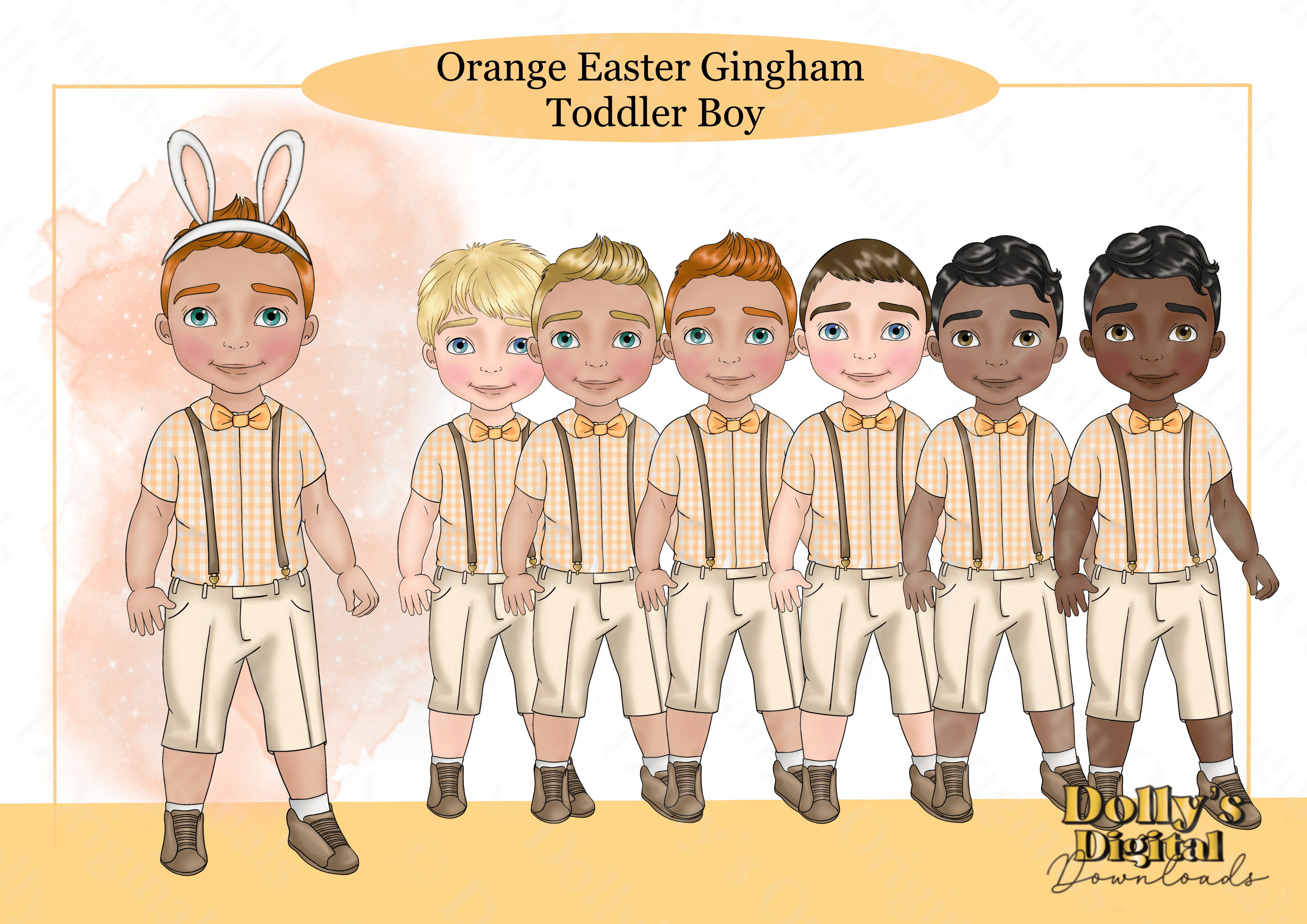 Orange Gingham Easter Toddler Boy - Payhip
