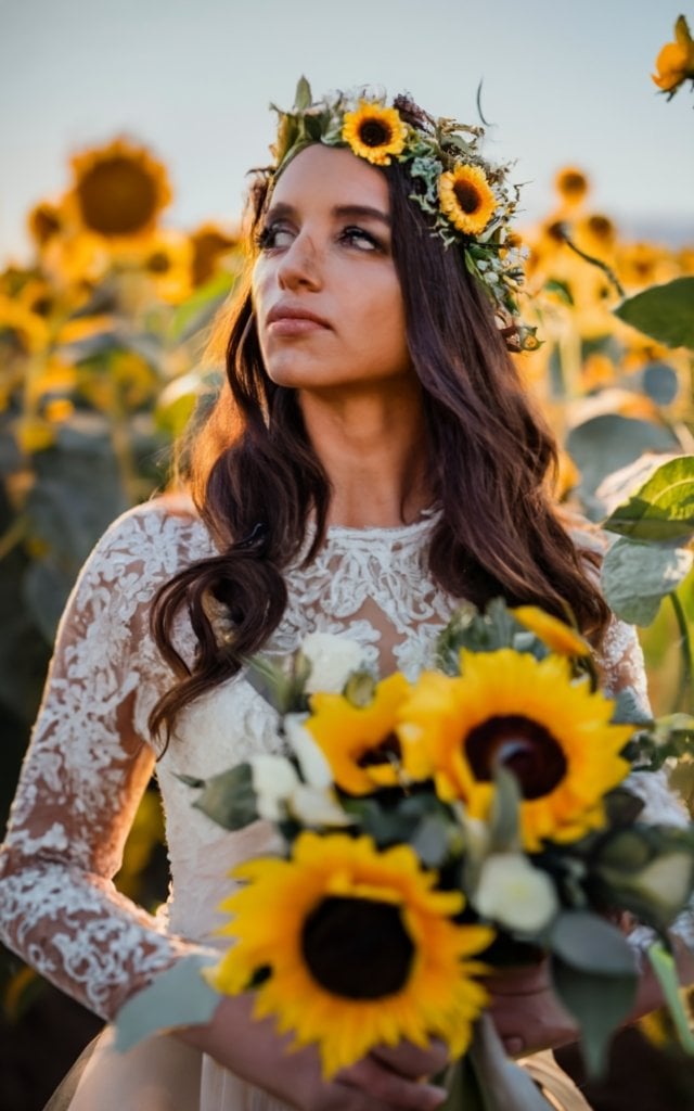 sunflower wedding ceremony