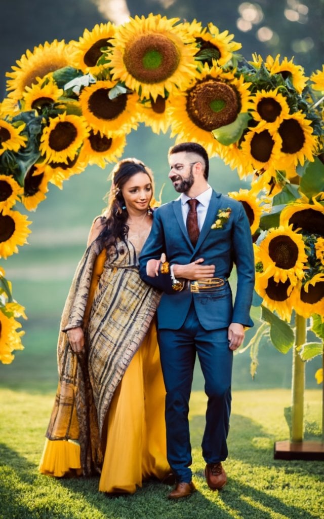 sunflower wedding ceremony