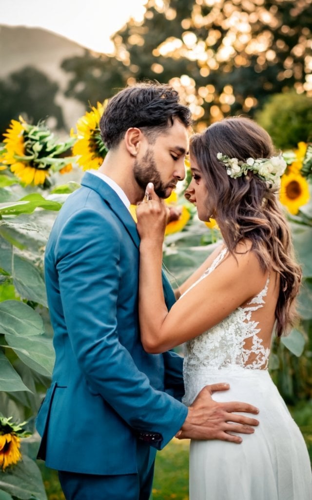 sunflower wedding ceremony