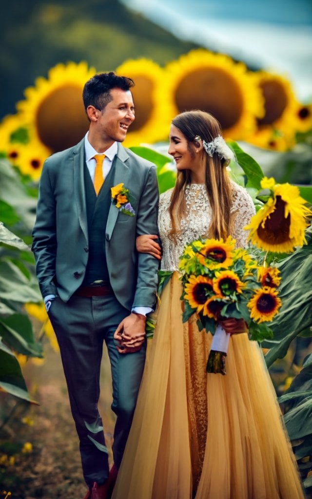 sunflower wedding ceremony