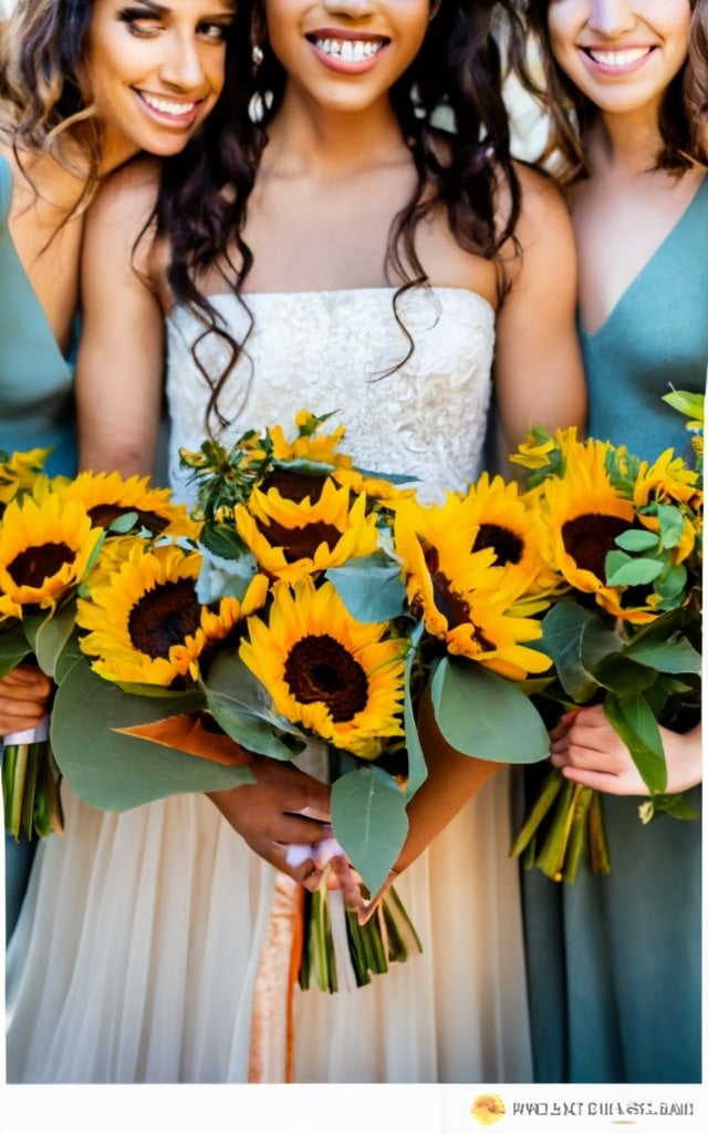 sunflower themed wedding bridesmaids