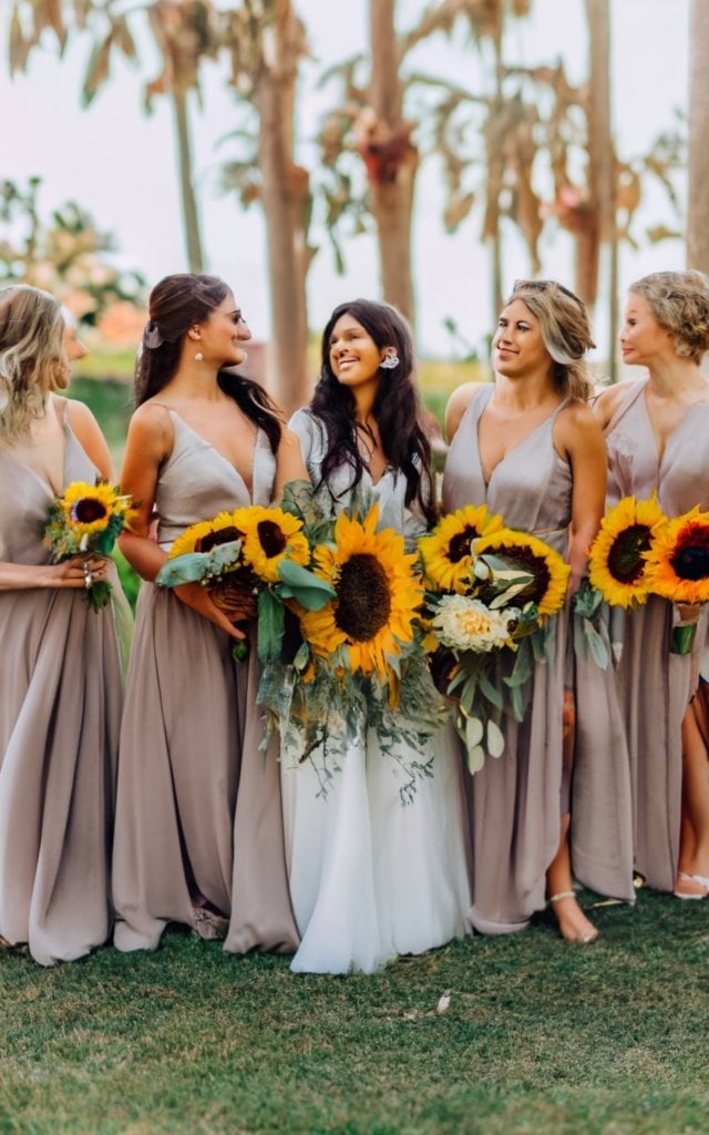 sunflower themed wedding bridesmaids