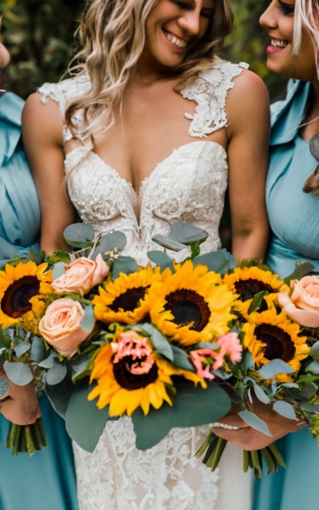 sunflower themed wedding bridesmaids