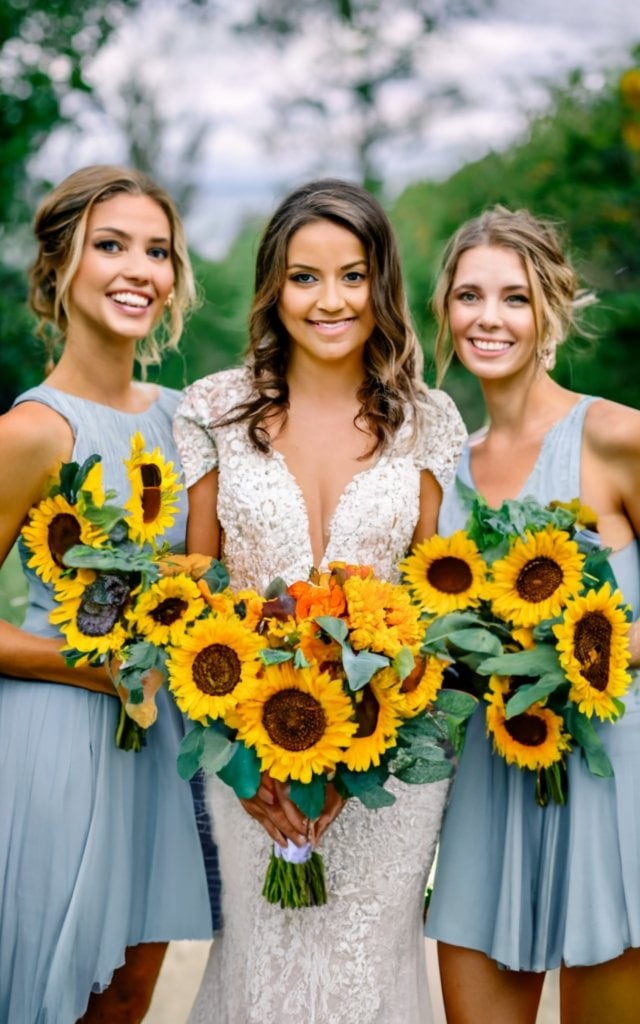 sunflower themed wedding bridesmaids