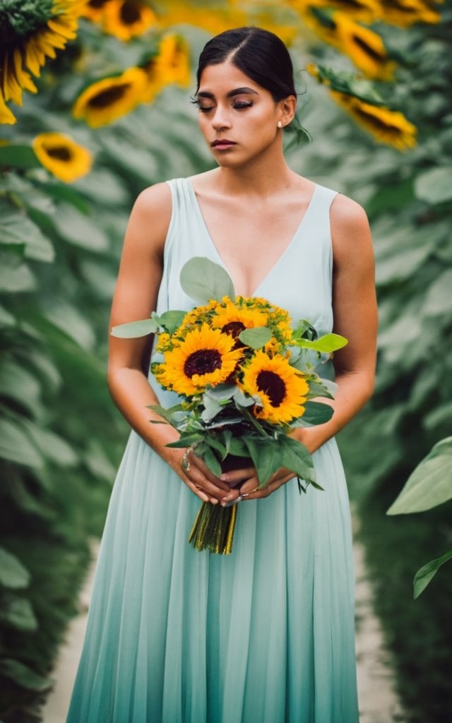 sunflower themed wedding bridesmaids
