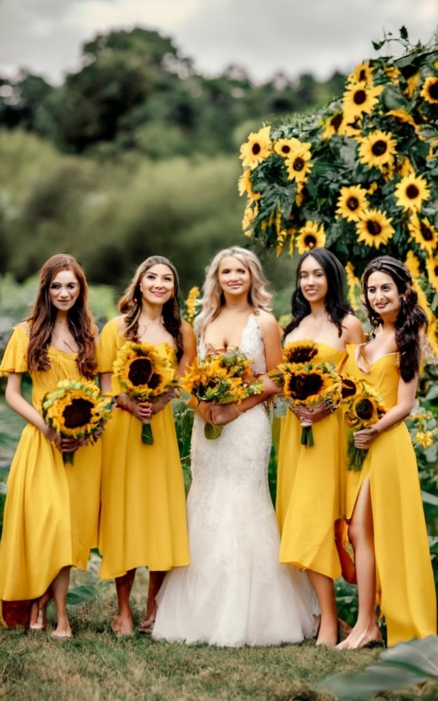 sunflower themed wedding bridesmaids