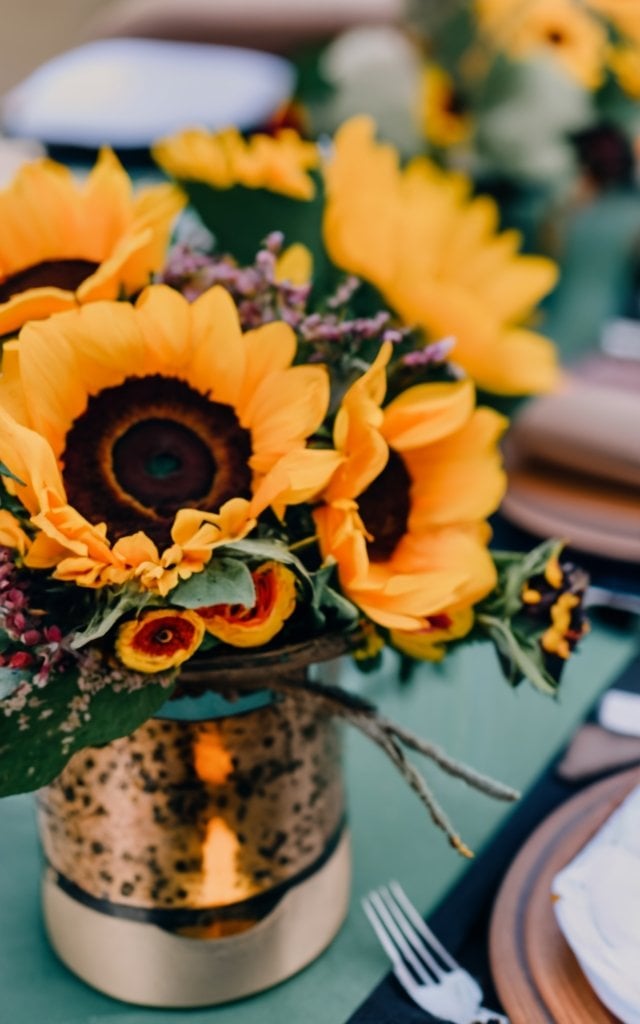 sunflower wedding centerpieces