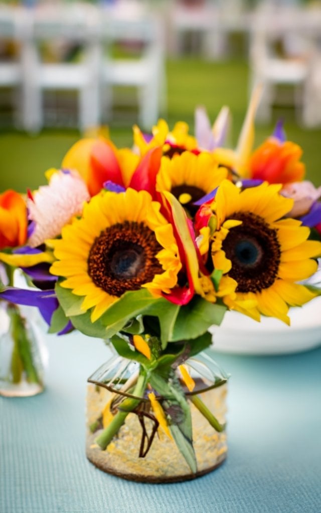 sunflower wedding centerpieces