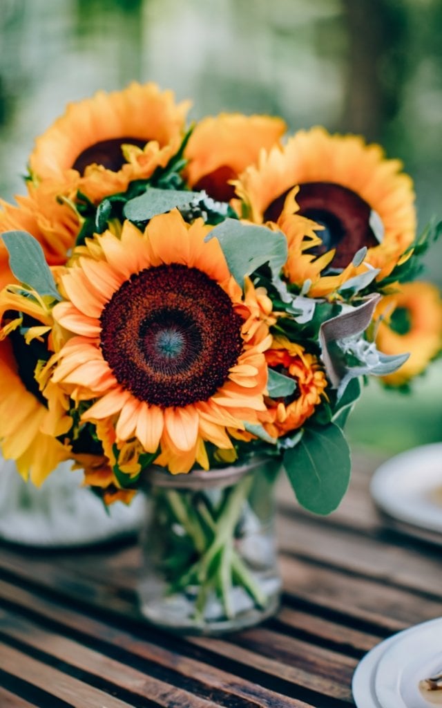 sunflower wedding centerpieces