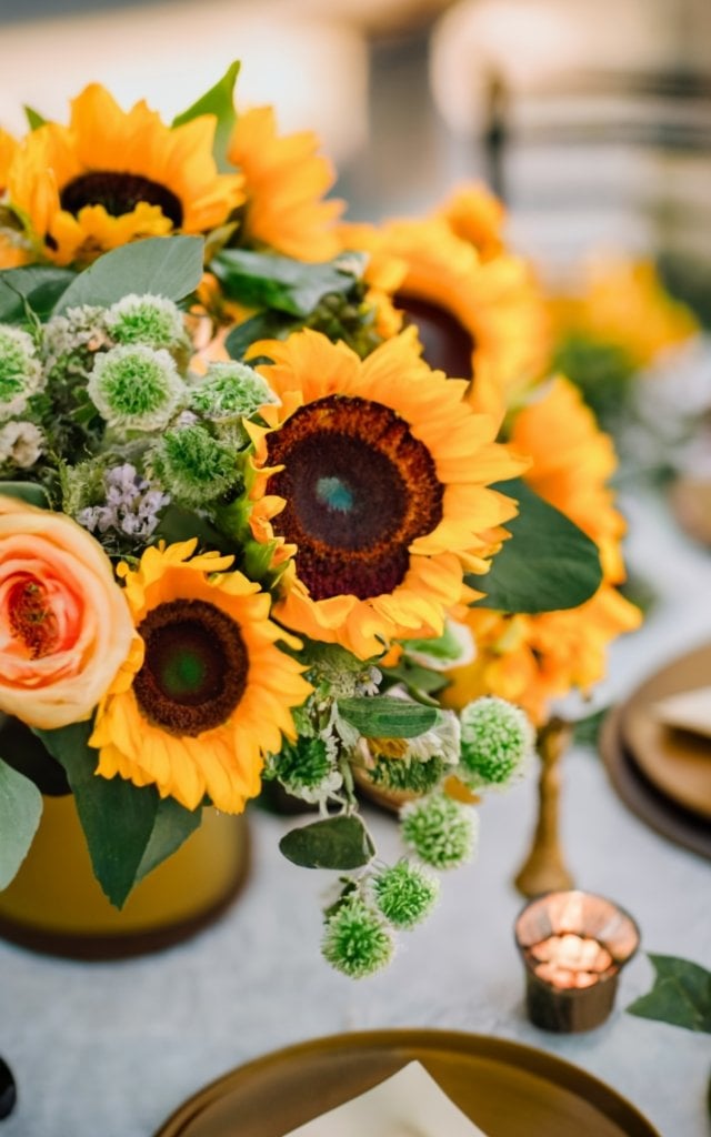 sunflower wedding centerpieces