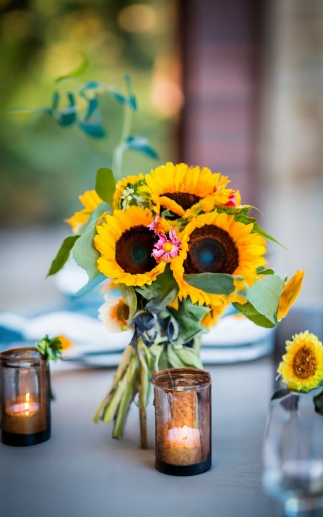 sunflower wedding centerpieces