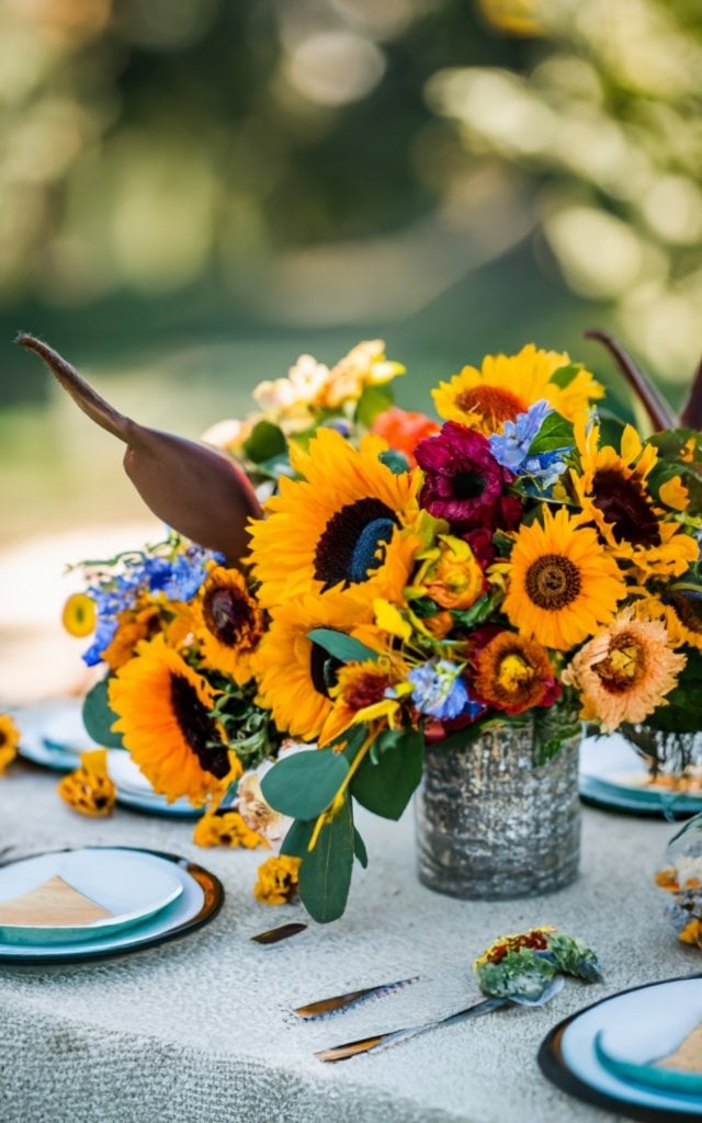 sunflower wedding centerpieces