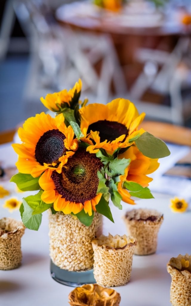 sunflower wedding centerpieces