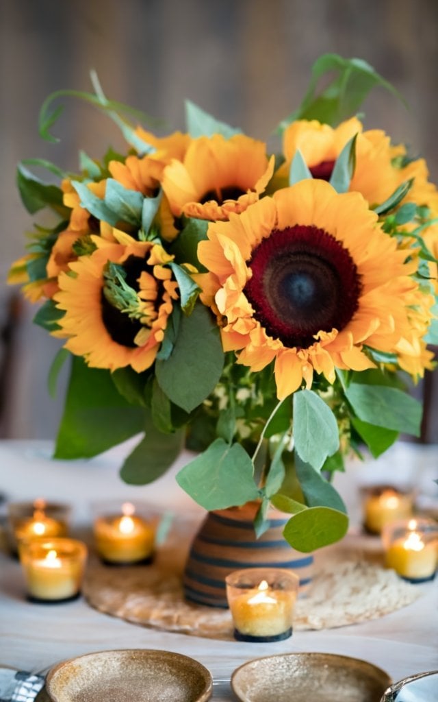 sunflower wedding centerpieces