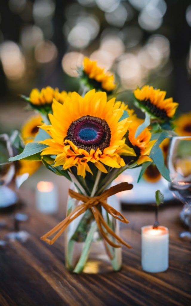 sunflower wedding centerpieces