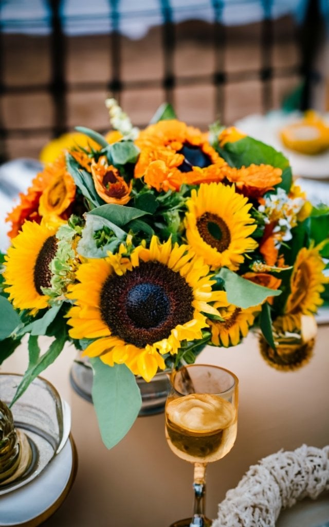 sunflower wedding centerpieces