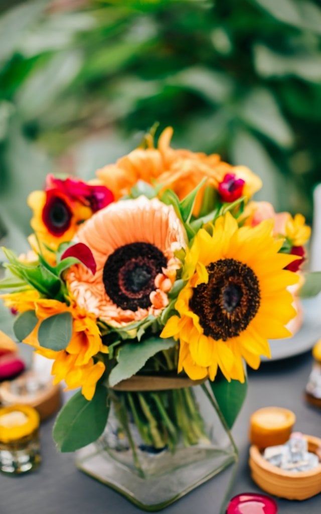 sunflower wedding centerpieces