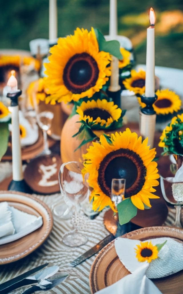 sunflower wedding centerpieces