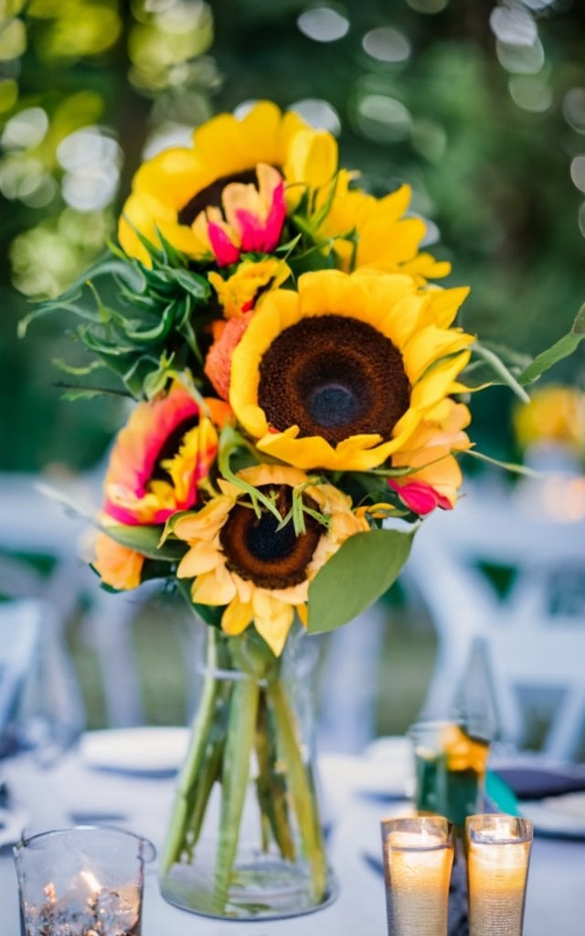 sunflower wedding centerpieces